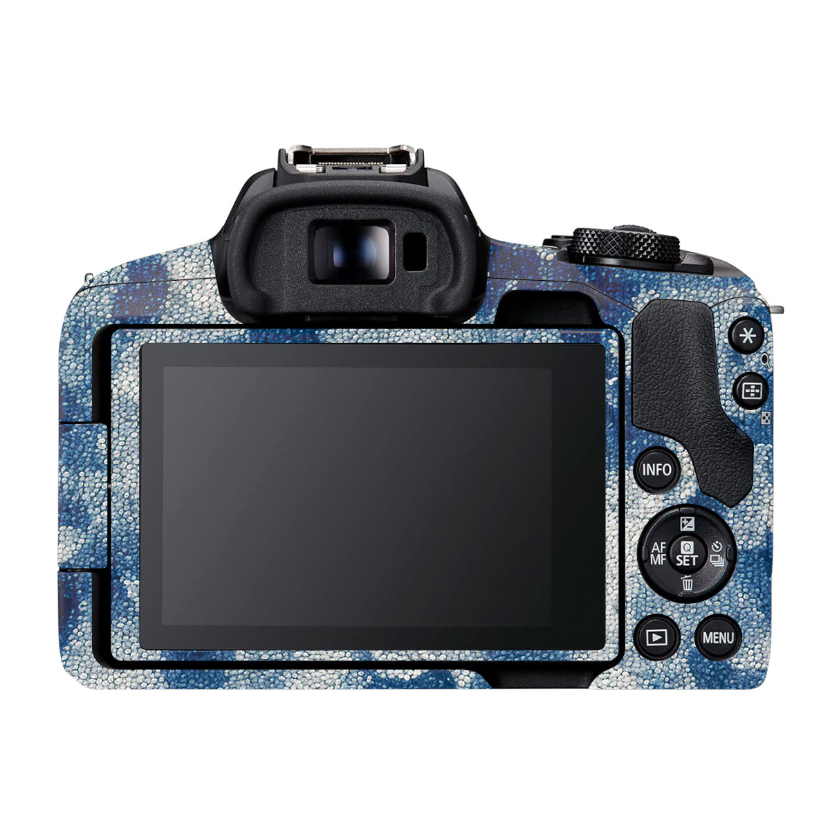Blue Watercolor Fabric Canon EOS R50 Camera Skin