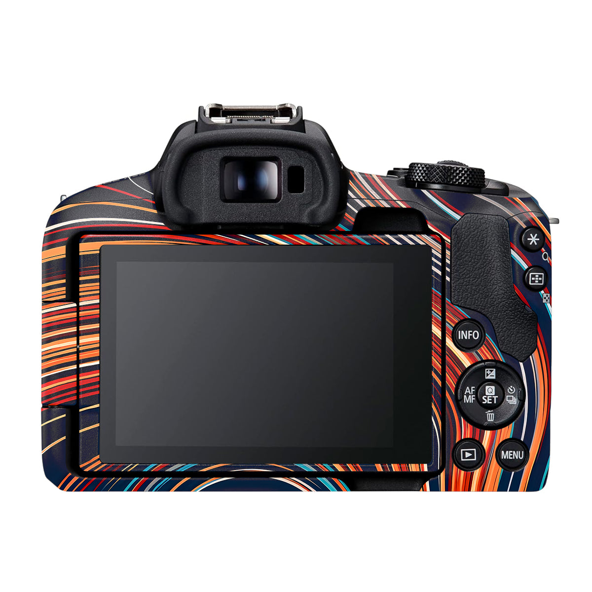 Retro Abstract Striped Swirl Canon EOS R50 Camera Skin