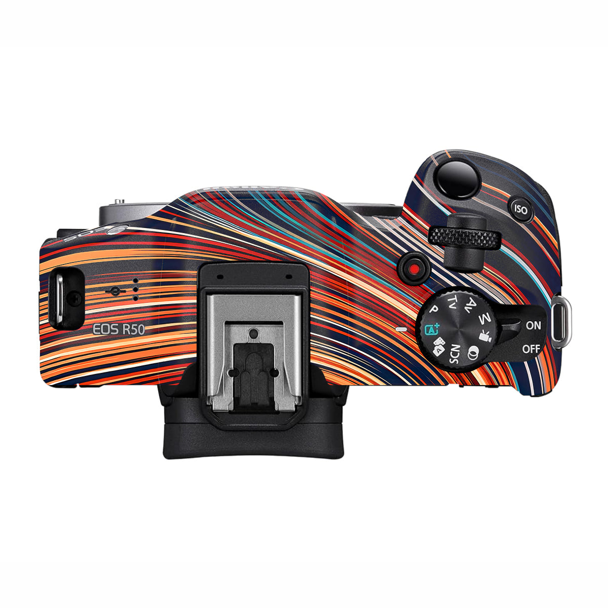 Retro Abstract Striped Swirl Canon EOS R50 Camera Skin