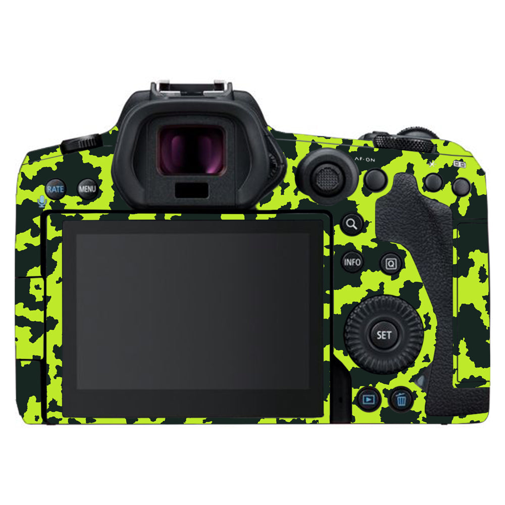 Neon Green Splatter Canon EOS R5 Camera Skins