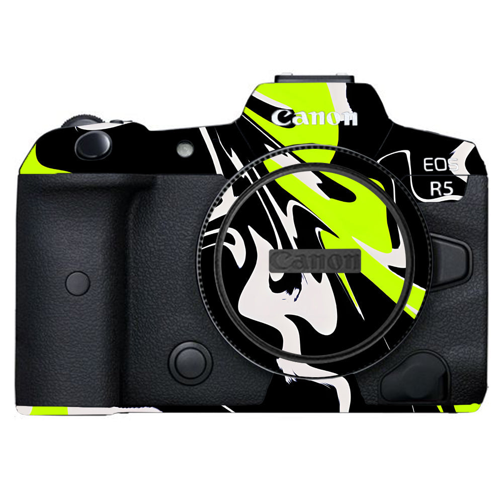 Neon Green and Black Pattern Canon EOS R5 Camera Skins