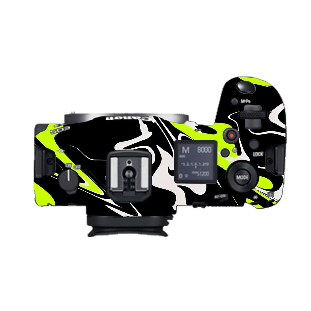 Neon Green and Black Pattern Canon EOS R5 Camera Skins