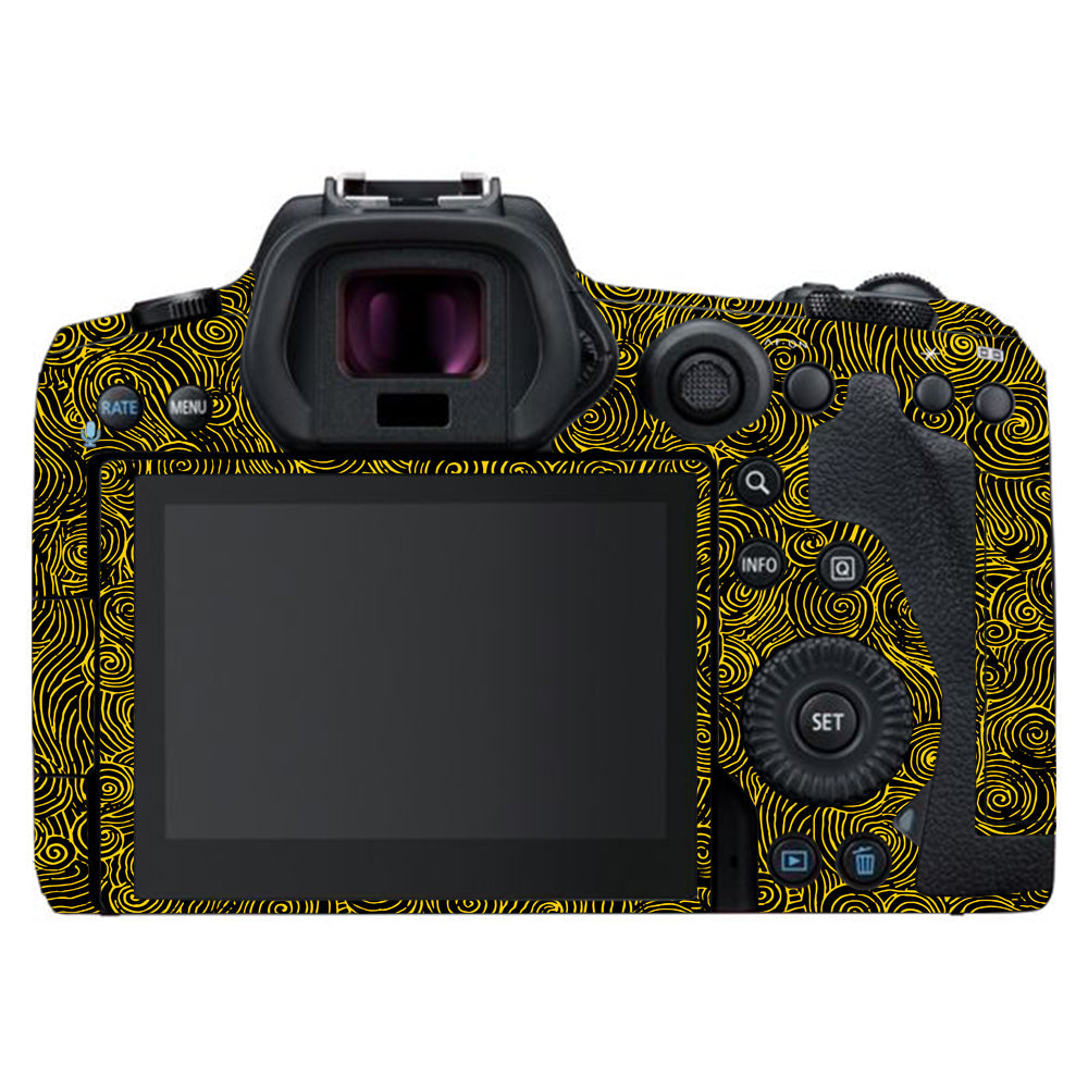 Yellow Spirals Canon EOS R5 Camera Skins