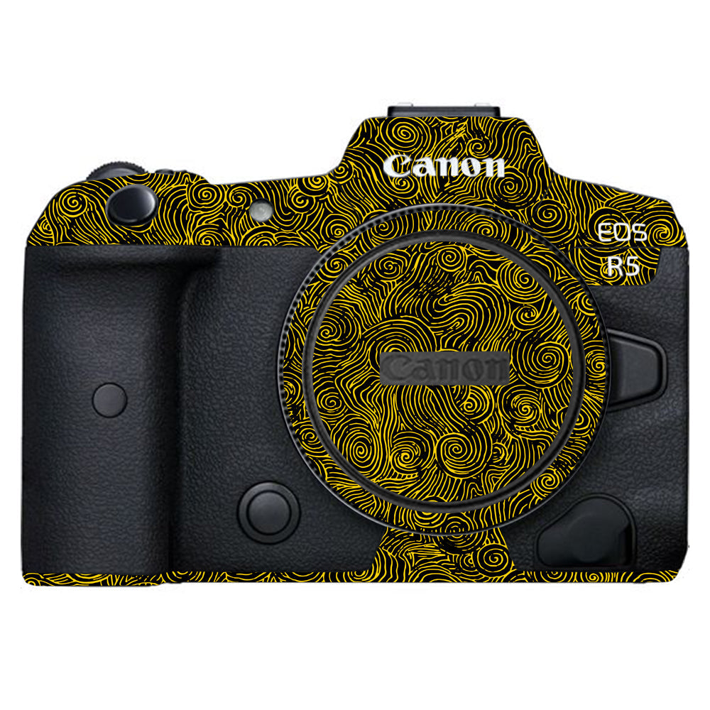 Yellow Spirals Canon EOS R5 Camera Skins