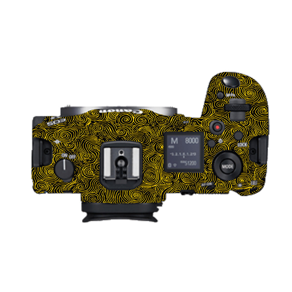 Yellow Spirals Canon EOS R5 Camera Skins