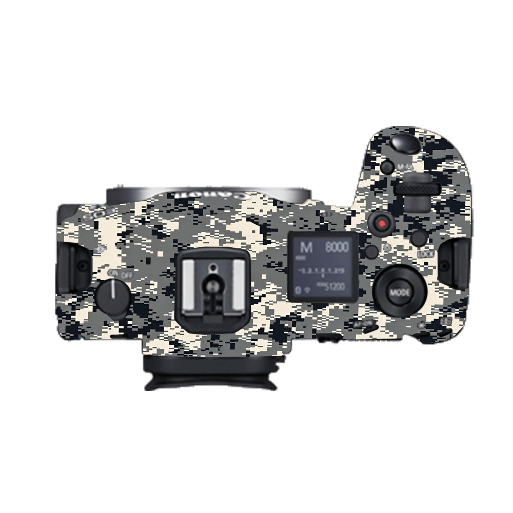 Grey Black Pixel Canon EOS R5 Camera Skins