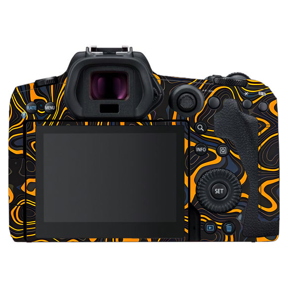 Amber Topographic Waves Canon EOS R5 Camera Skins