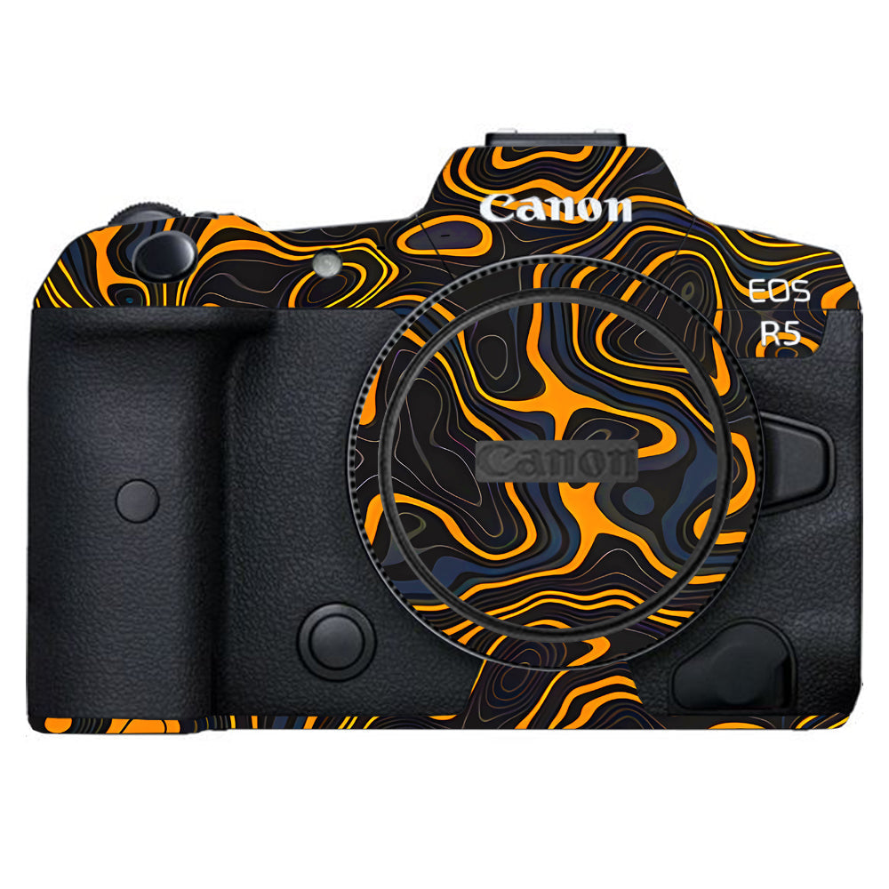 Amber Topographic Waves Canon EOS R5 Camera Skins