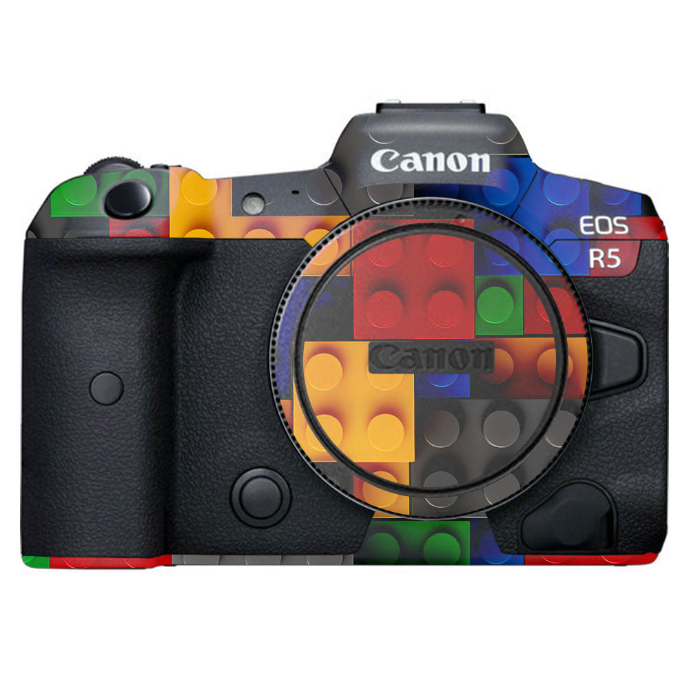 Colorful LEGO Brick Wall Pattern Canon EOS R5 Camera Skin