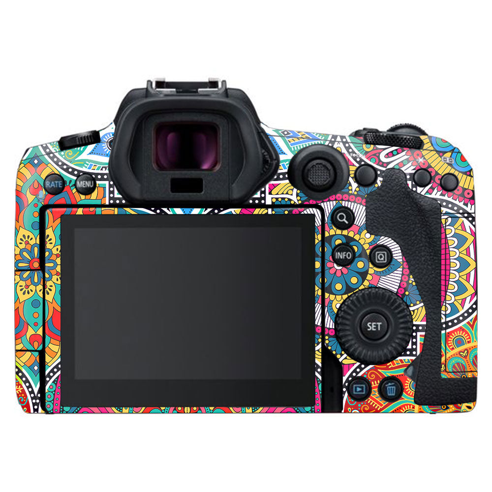 Boho Mandala Tile Pattern Canon EOS R5 Camera Skin