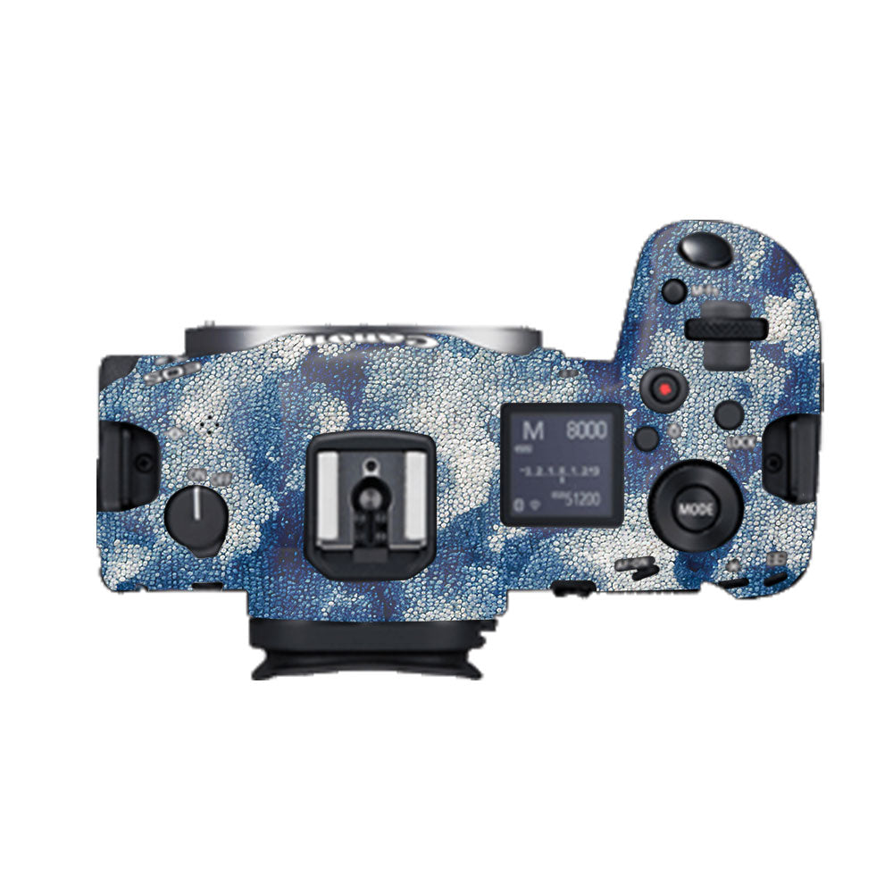 Blue Watercolor Fabric Canon EOS R5 Camera Skin