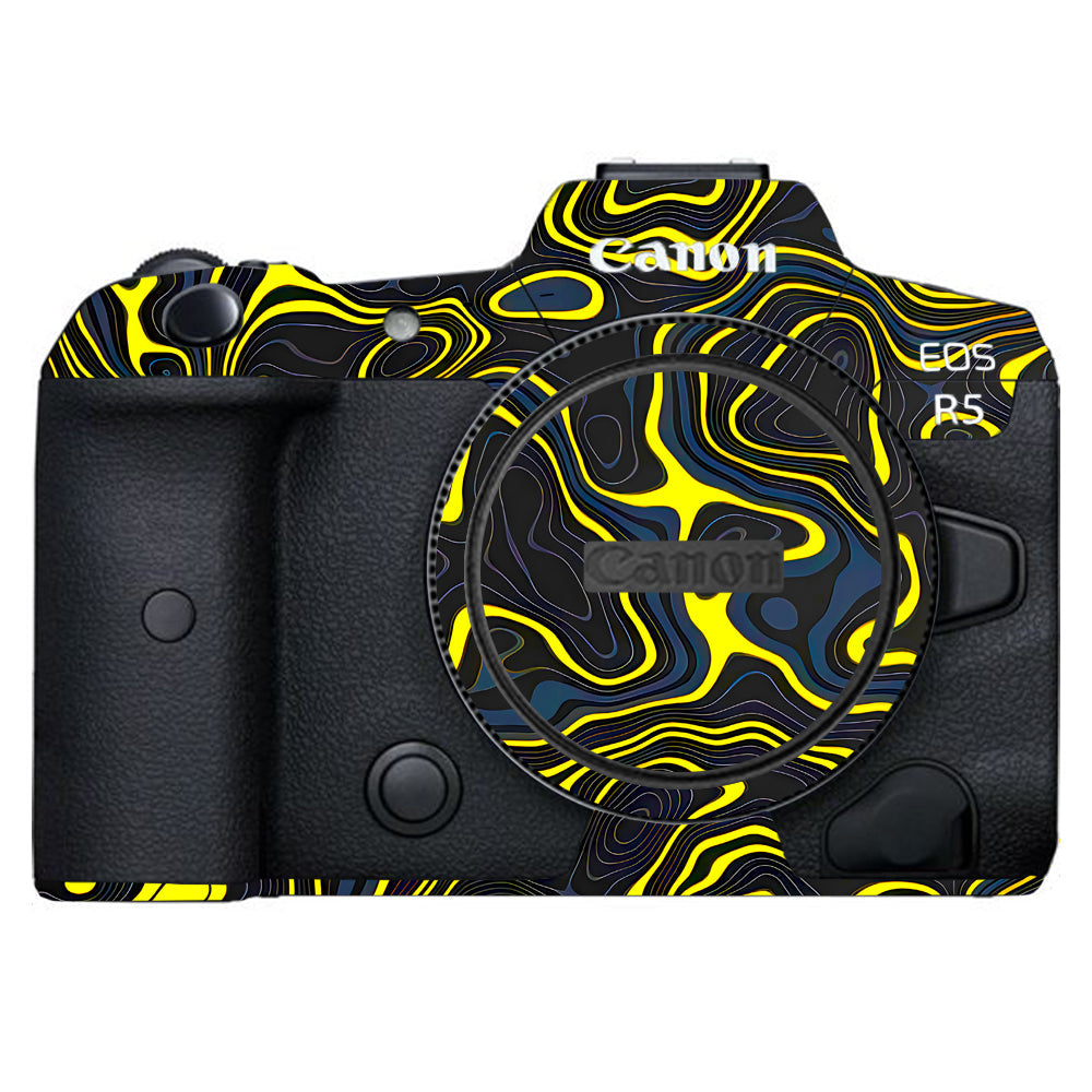Neon Lava Contours Canon EOS R5 Camera Skins