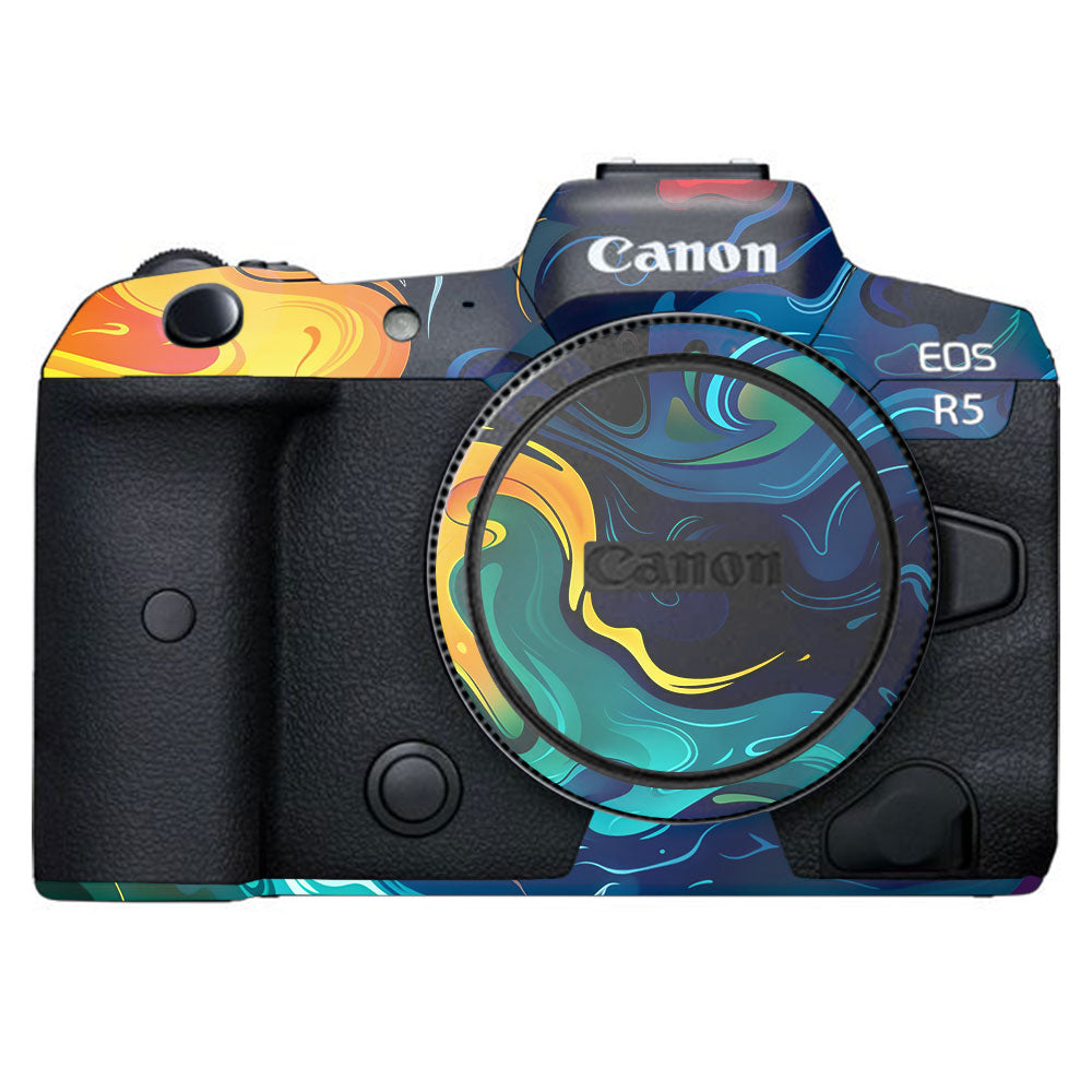 Rainbow Liquid Fusion Canon EOS R5 Camera Skin