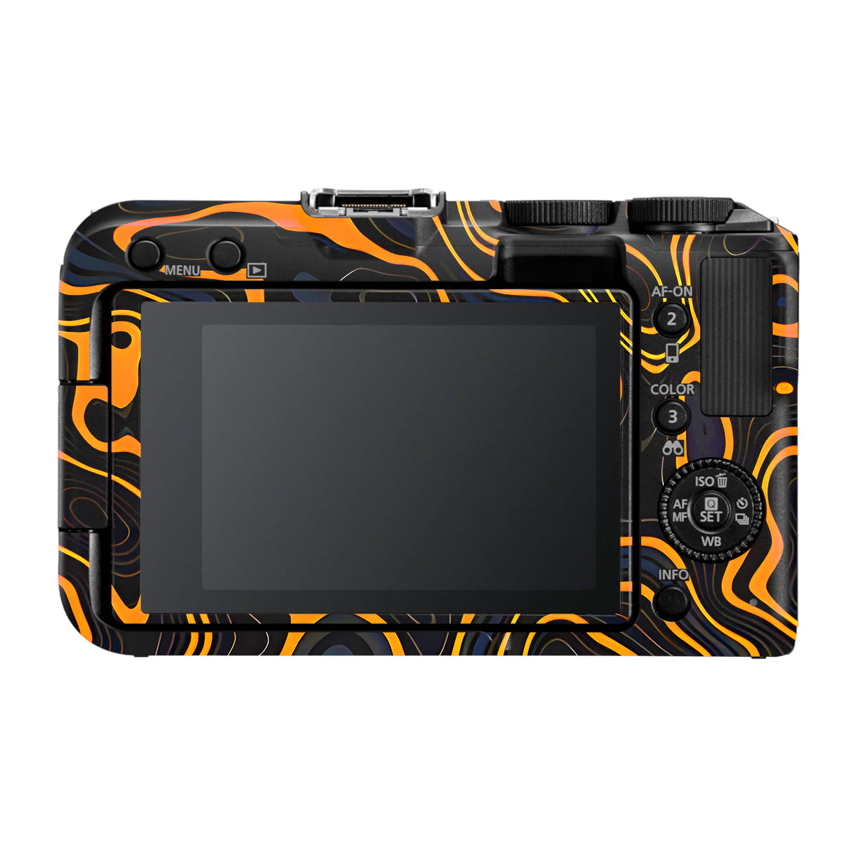 Amber Topographic Waves Canon EOS R50V Camera Skin