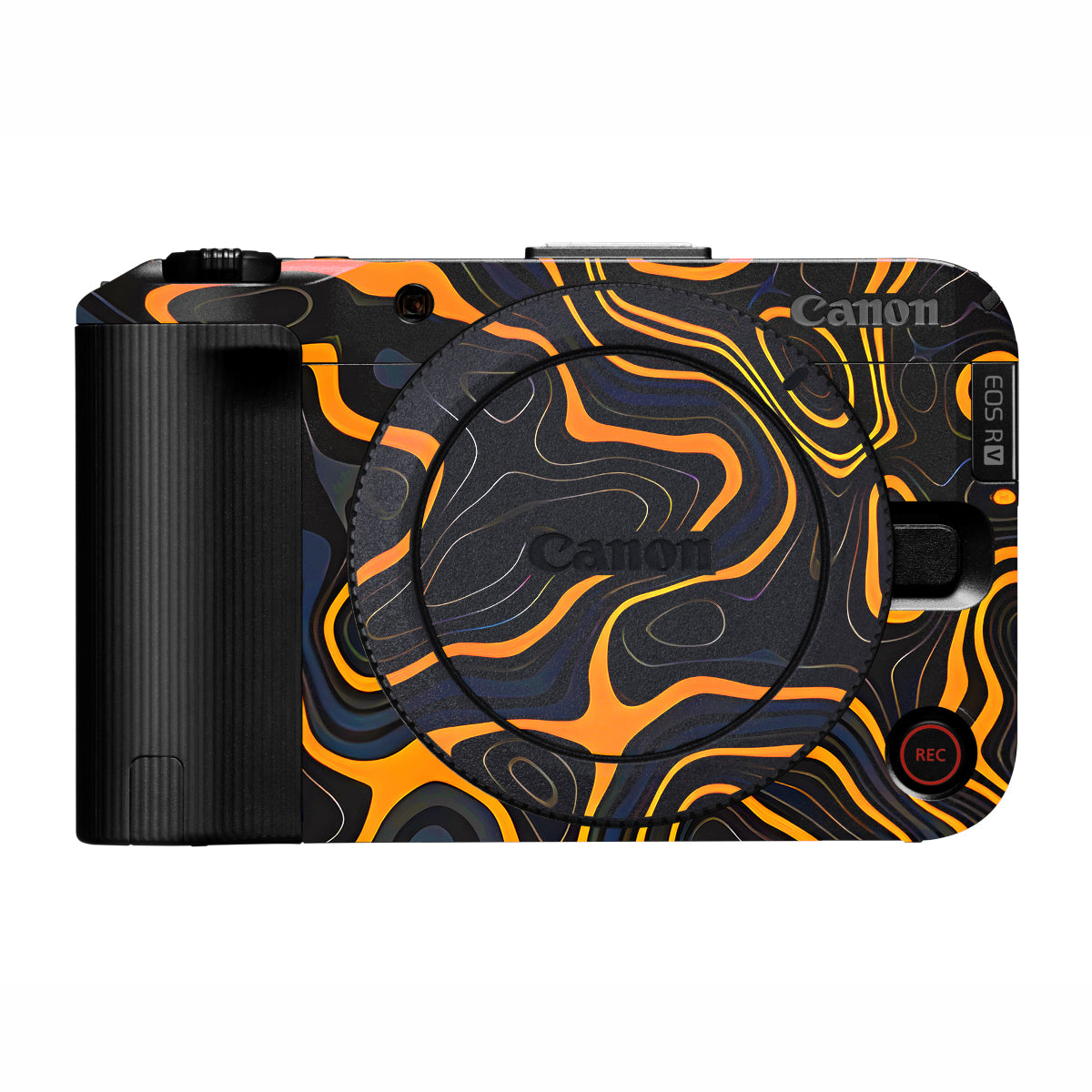 Amber Topographic Waves Canon EOS R50V Camera Skin