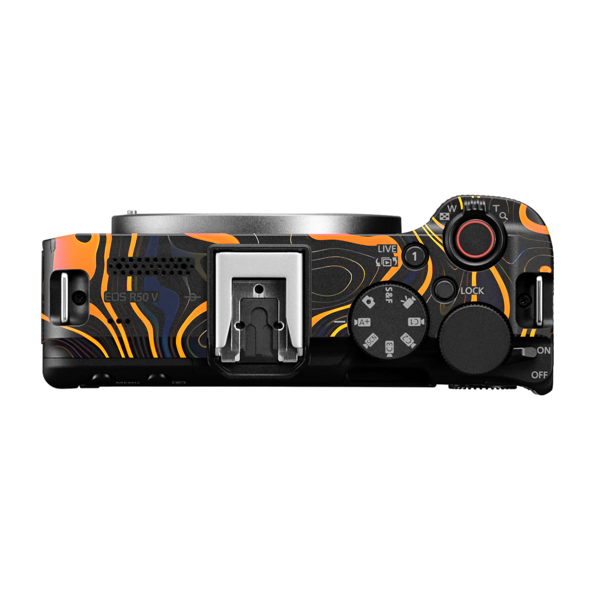 Amber Topographic Waves Canon EOS R50V Camera Skin