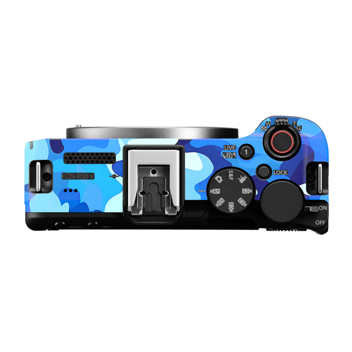 Arctic Blue Camo Pattern Canon EOS R50V Camera Skin