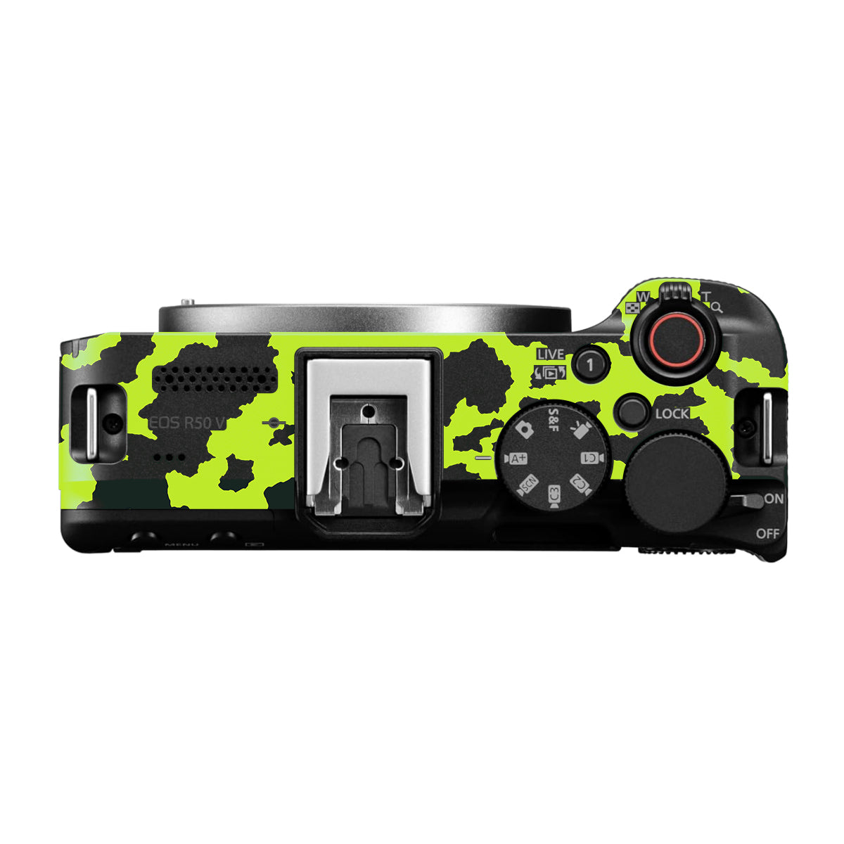Neon Green Splatter Canon EOS R50V Camera Skin