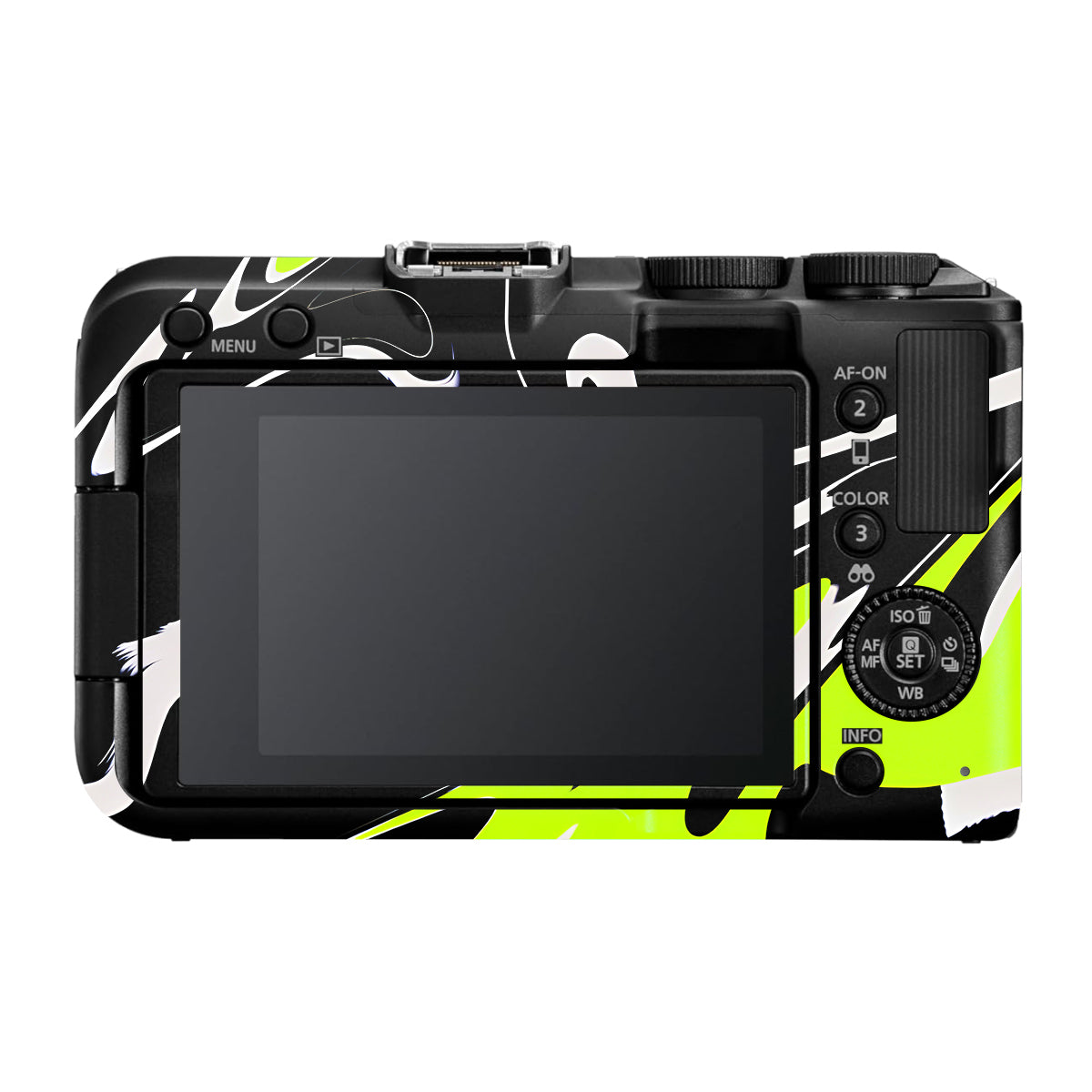 Neon Green and Black Pattern Canon EOS R50V Camera Skin