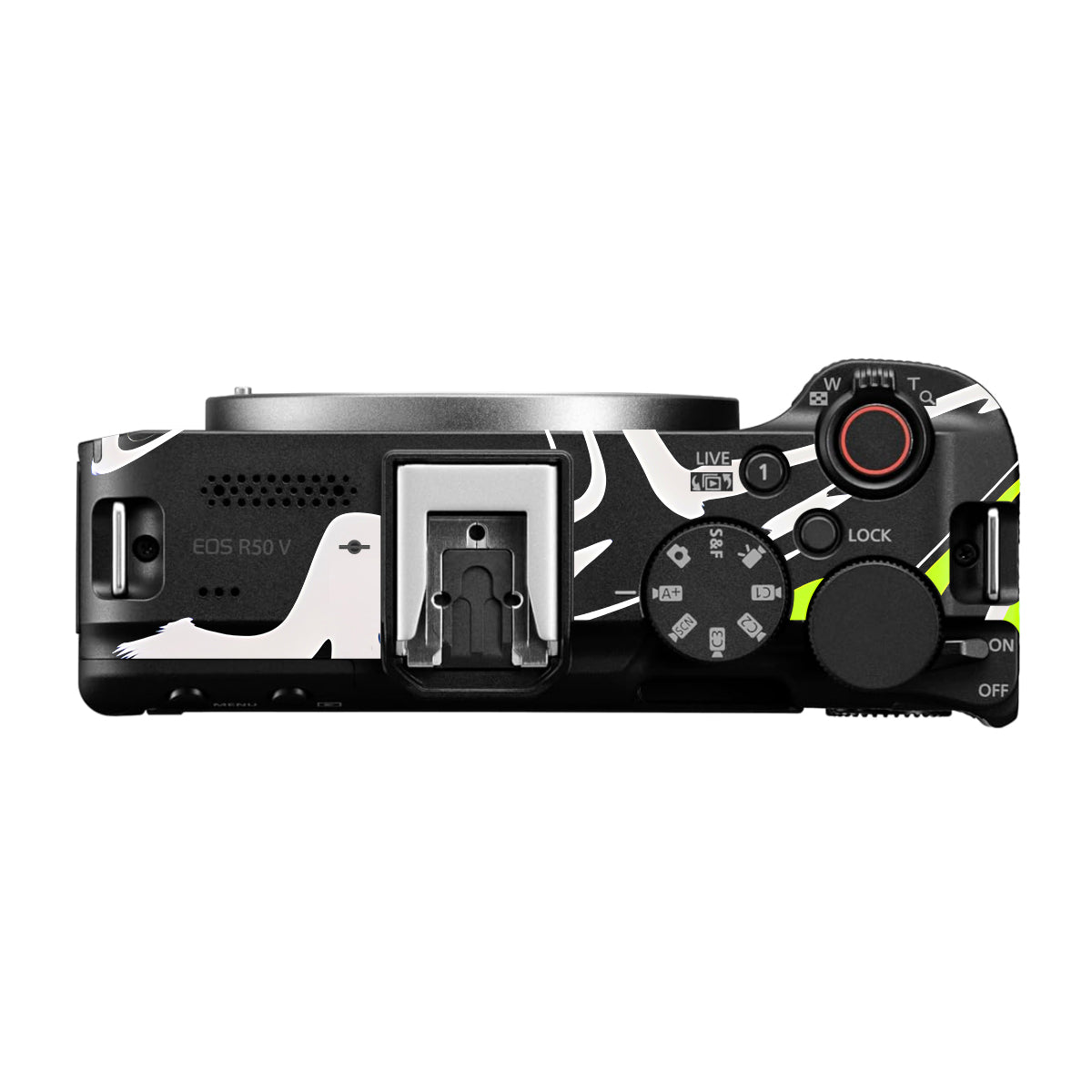 Neon Green and Black Pattern Canon EOS R50V Camera Skin