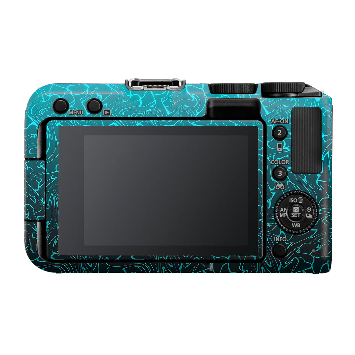 Cyan Blue to Black Gradient Canon EOS R50V Camera Skin
