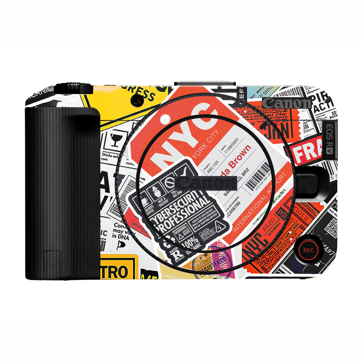 Tech Aesthetic Sticker Collage Canon EOS R50V Camera Skin