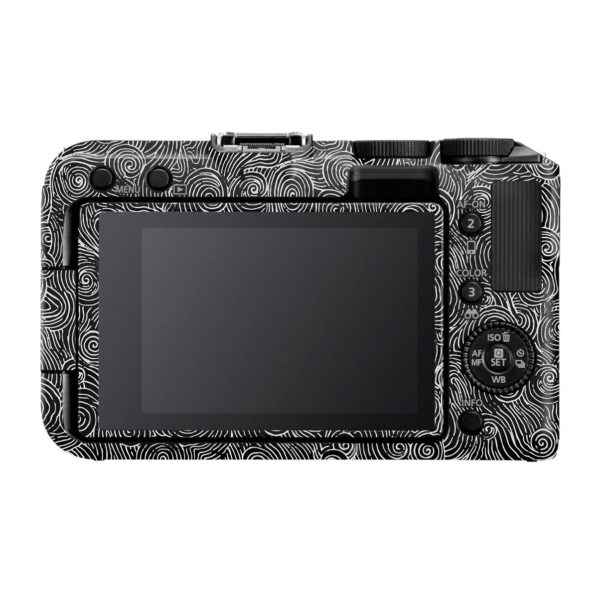 White Spirals Canon EOS R50V Camera Skin