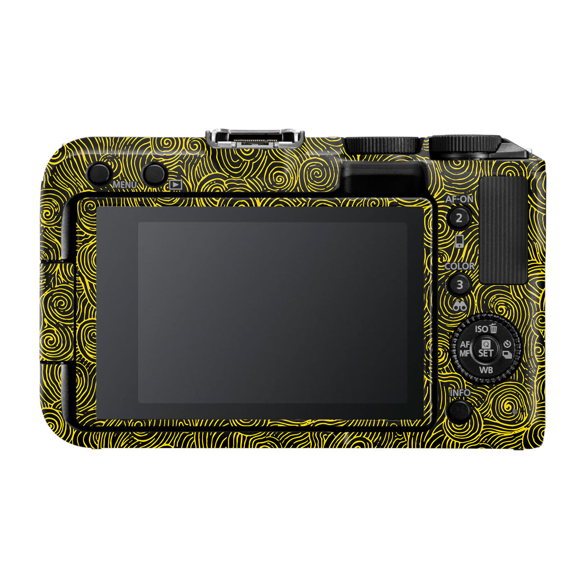 Yellow Spirals Canon EOS R50V Camera Skin