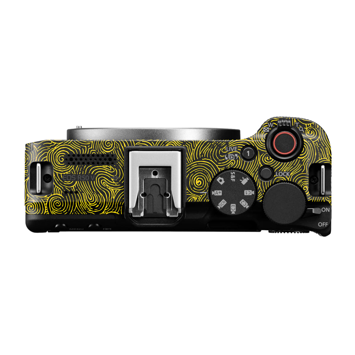 Yellow Spirals Canon EOS R50V Camera Skin