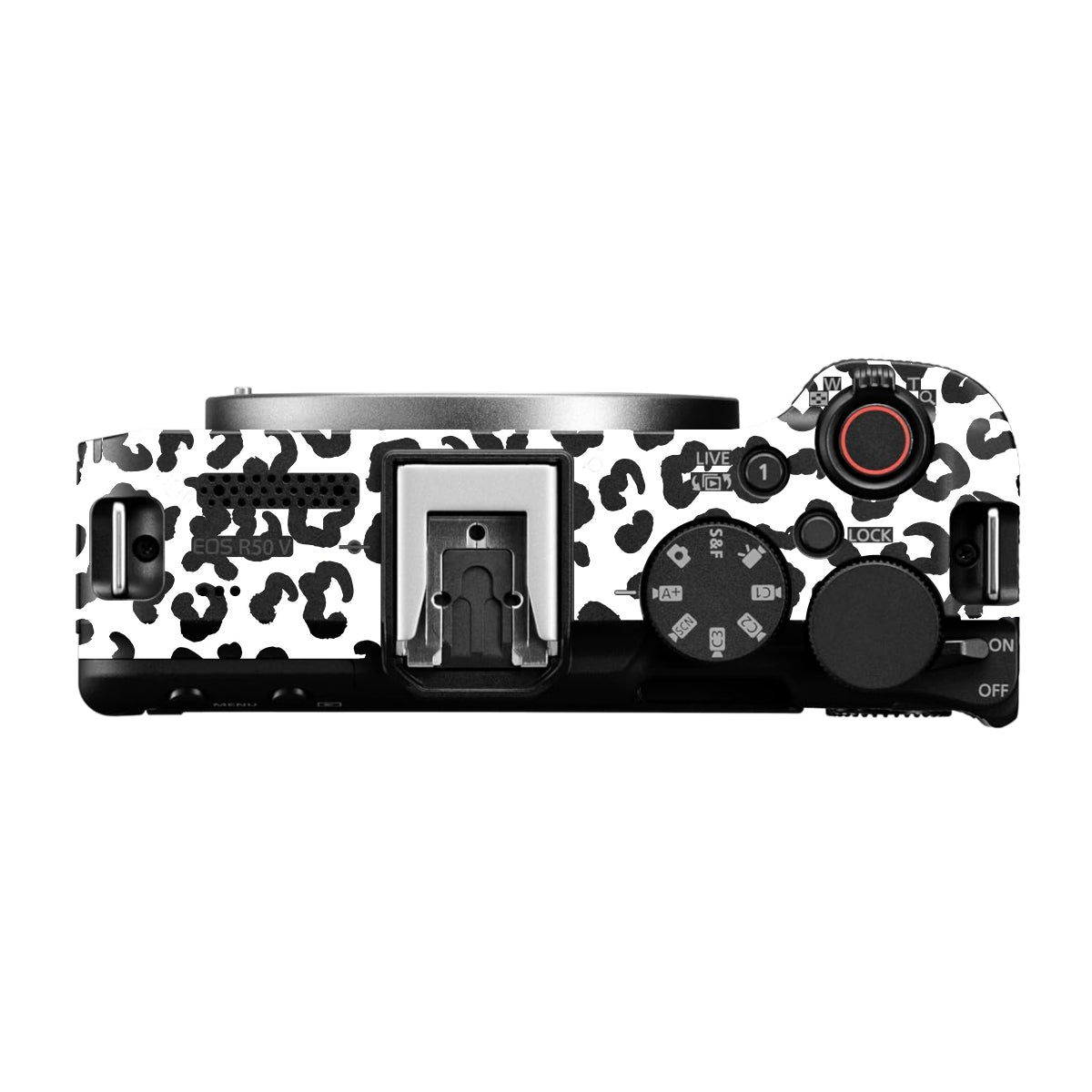 White Leopard Canon EOS R50V Camera Skin
