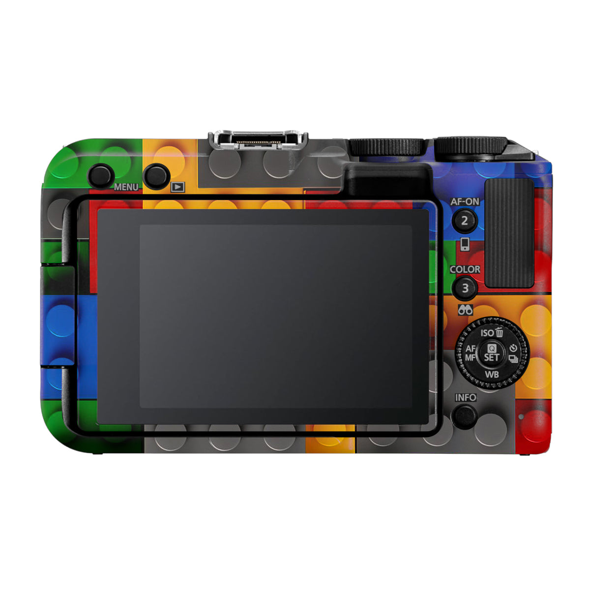 Colorful LEGO Brick Wall Pattern Canon EOS R50V Camera Skin
