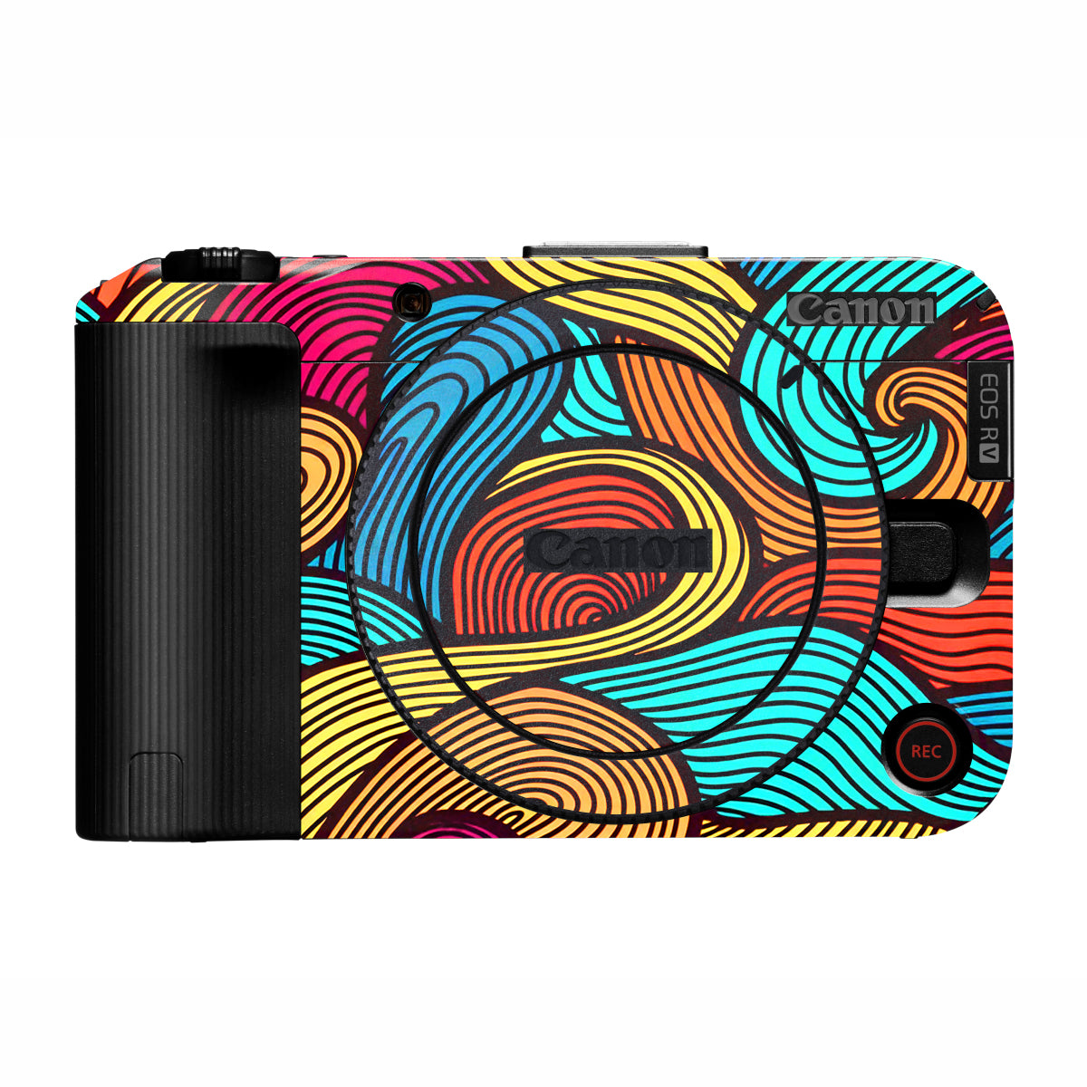 Retro Colorful Doodle Art Pattern Canon EOS R50V Camera Skin