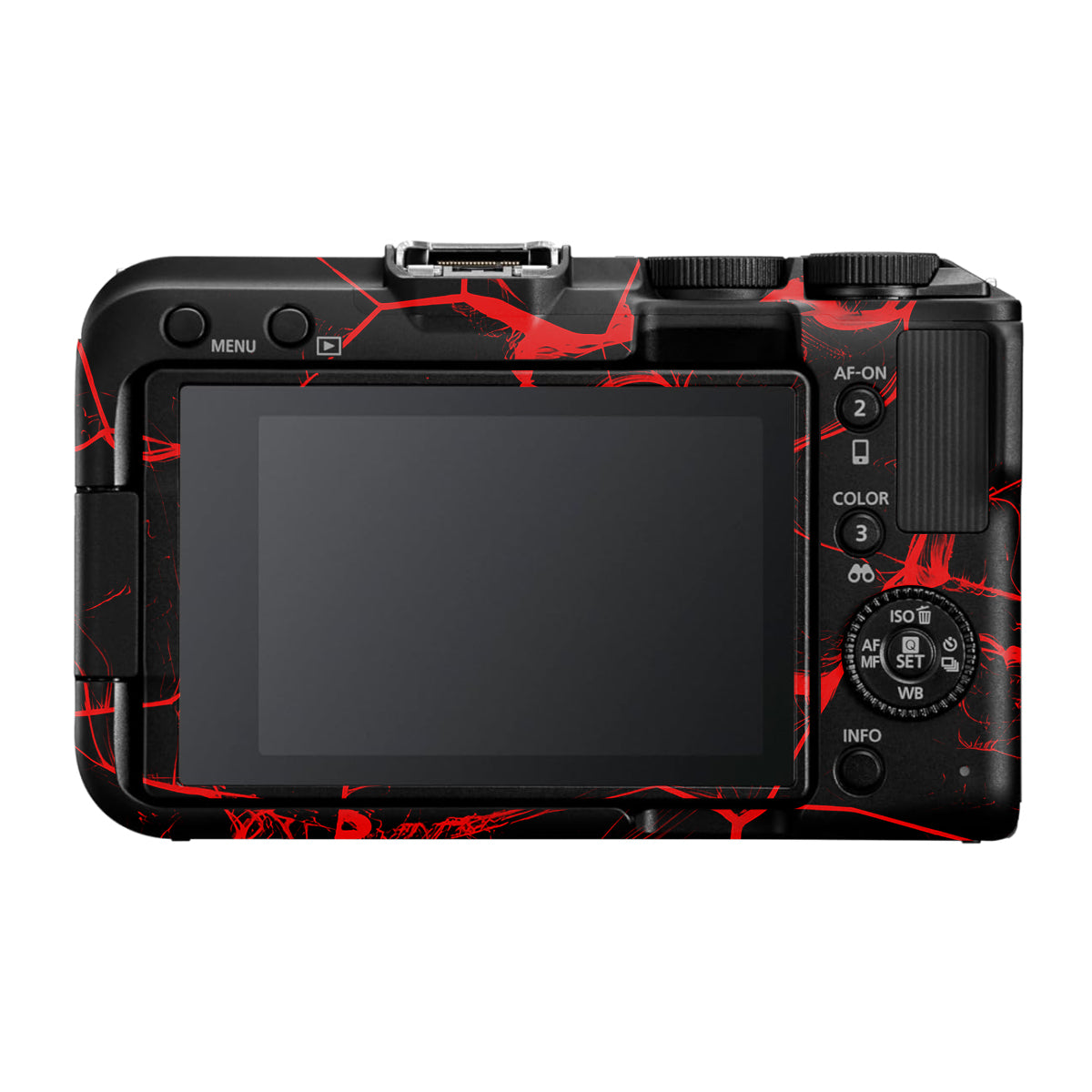 Red Neural Grid Canon EOS R50V Camera Skin