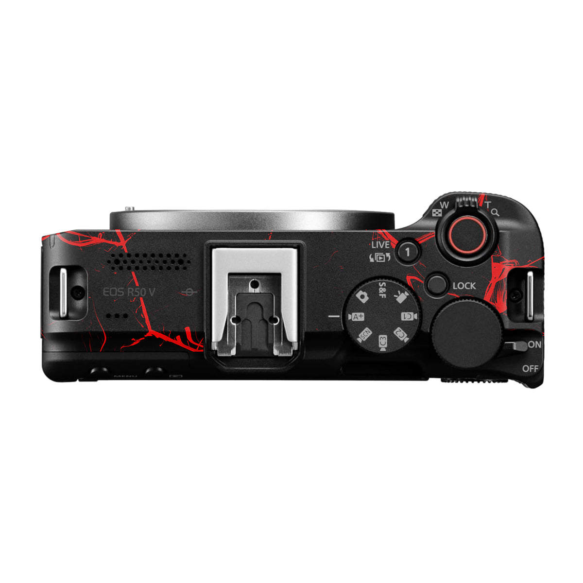 Red Neural Grid Canon EOS R50V Camera Skin