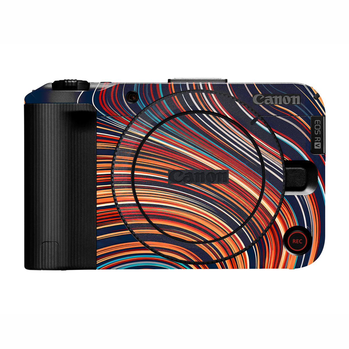 Retro Abstract Striped Swirl Canon EOS R50V Camera Skin