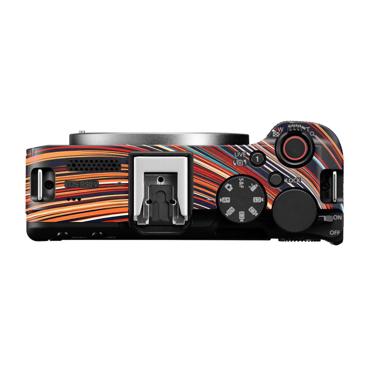 Retro Abstract Striped Swirl Canon EOS R50V Camera Skin