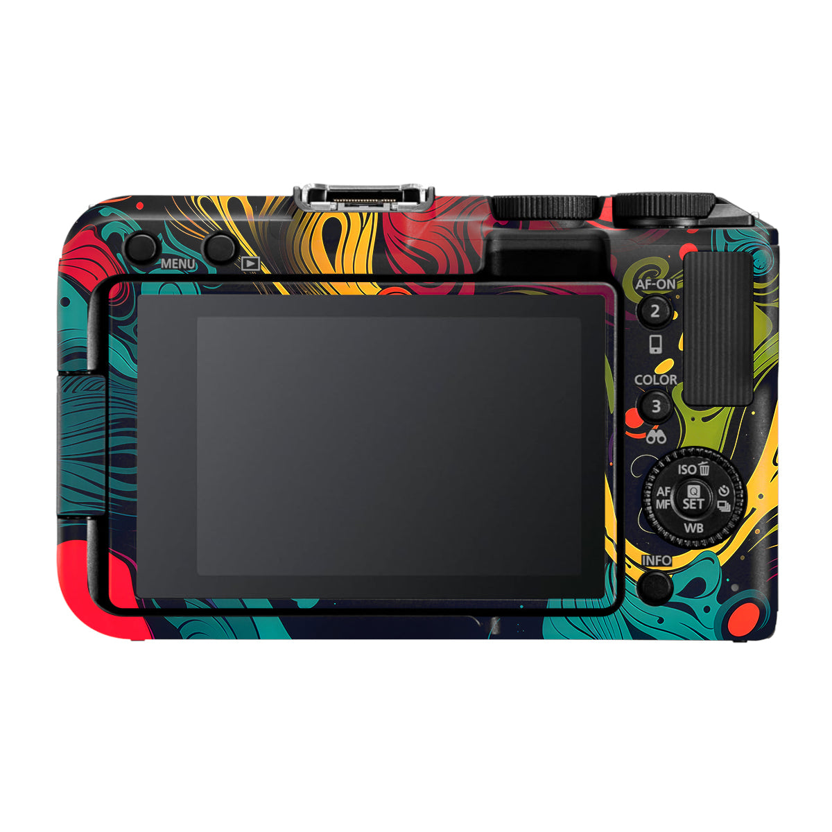 Psychedelic Color Swirl Canon EOS R50V Camera Skin