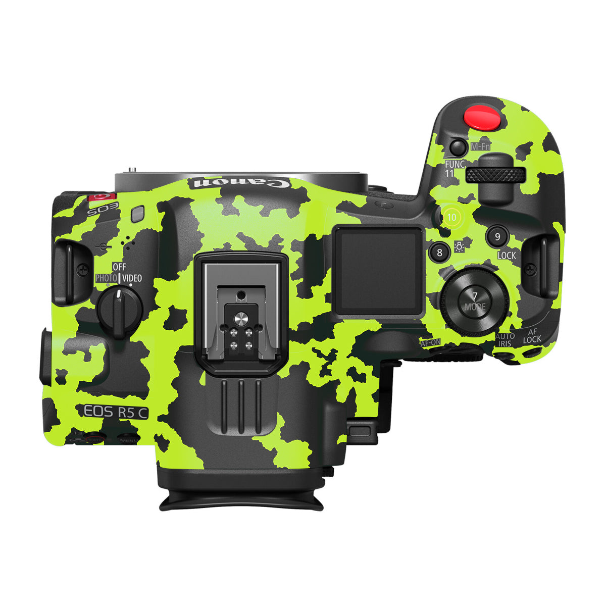 Neon Green Splatter Canon EOS R5 C Camera Skin