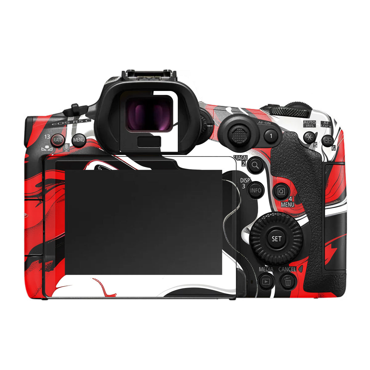 Scarlet and White Motion Canon EOS R5 C Camera Skin