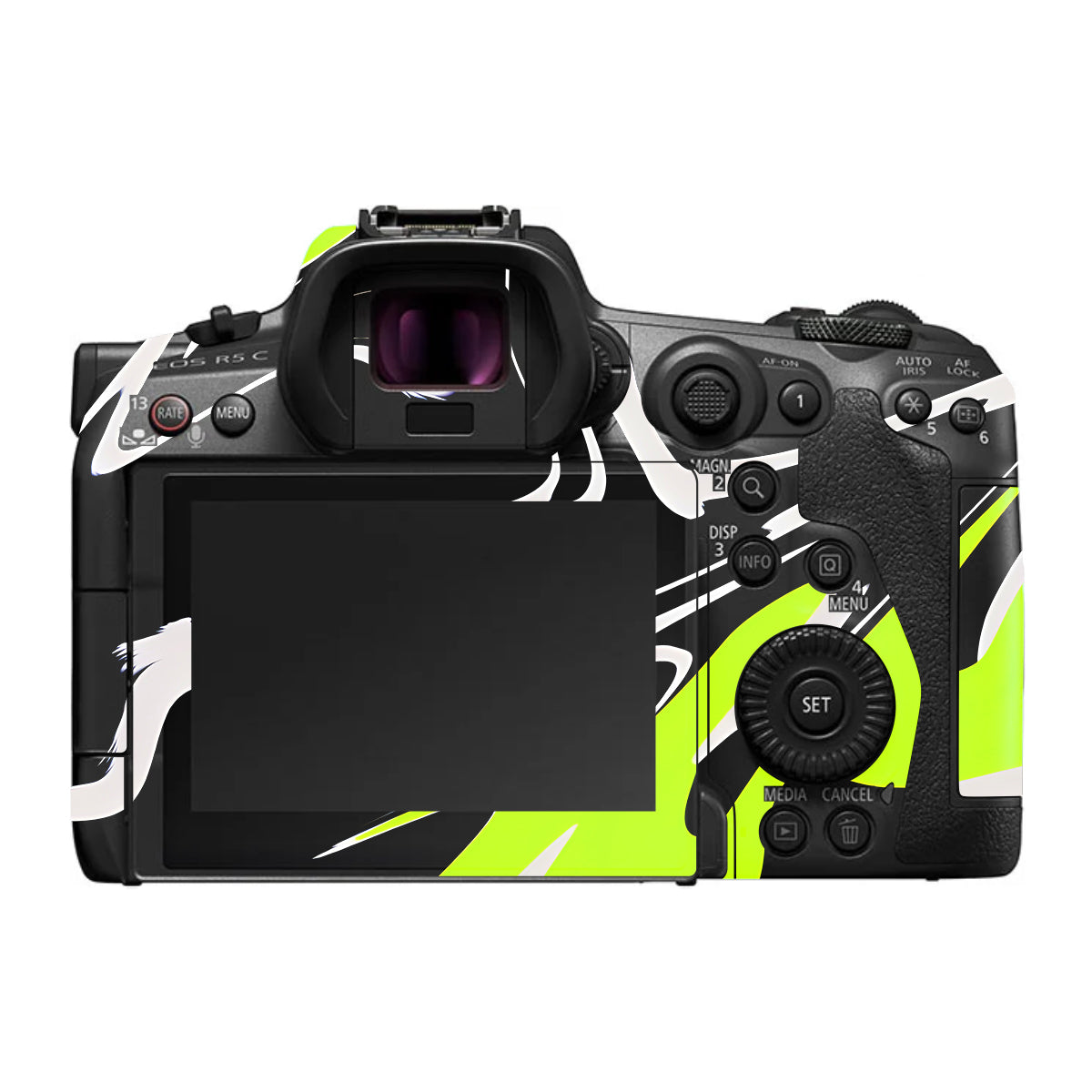 Neon Green and Black Pattern Canon EOS R5 C Camera Skin