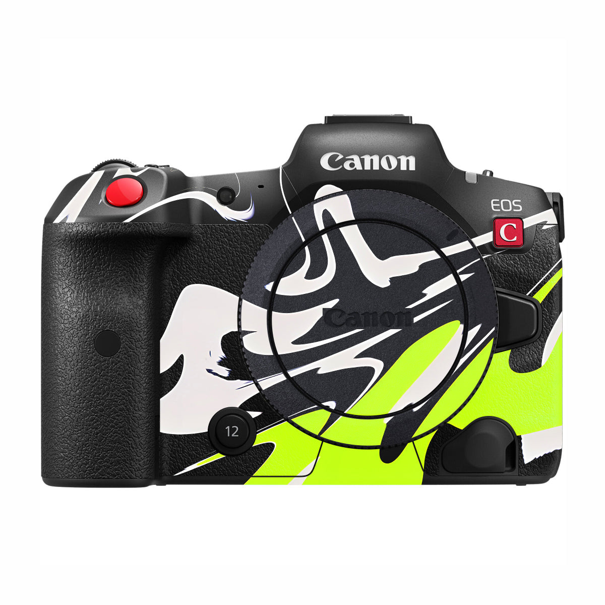 Neon Green and Black Pattern Canon EOS R5 C Camera Skin