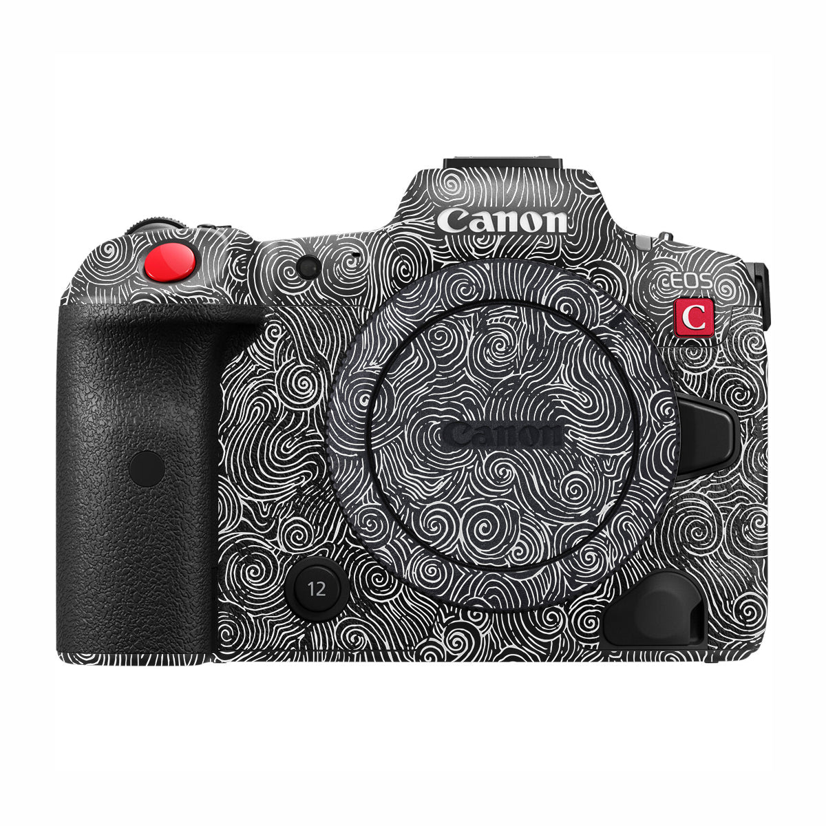 White Spirals Canon EOS R5 C Camera Skin