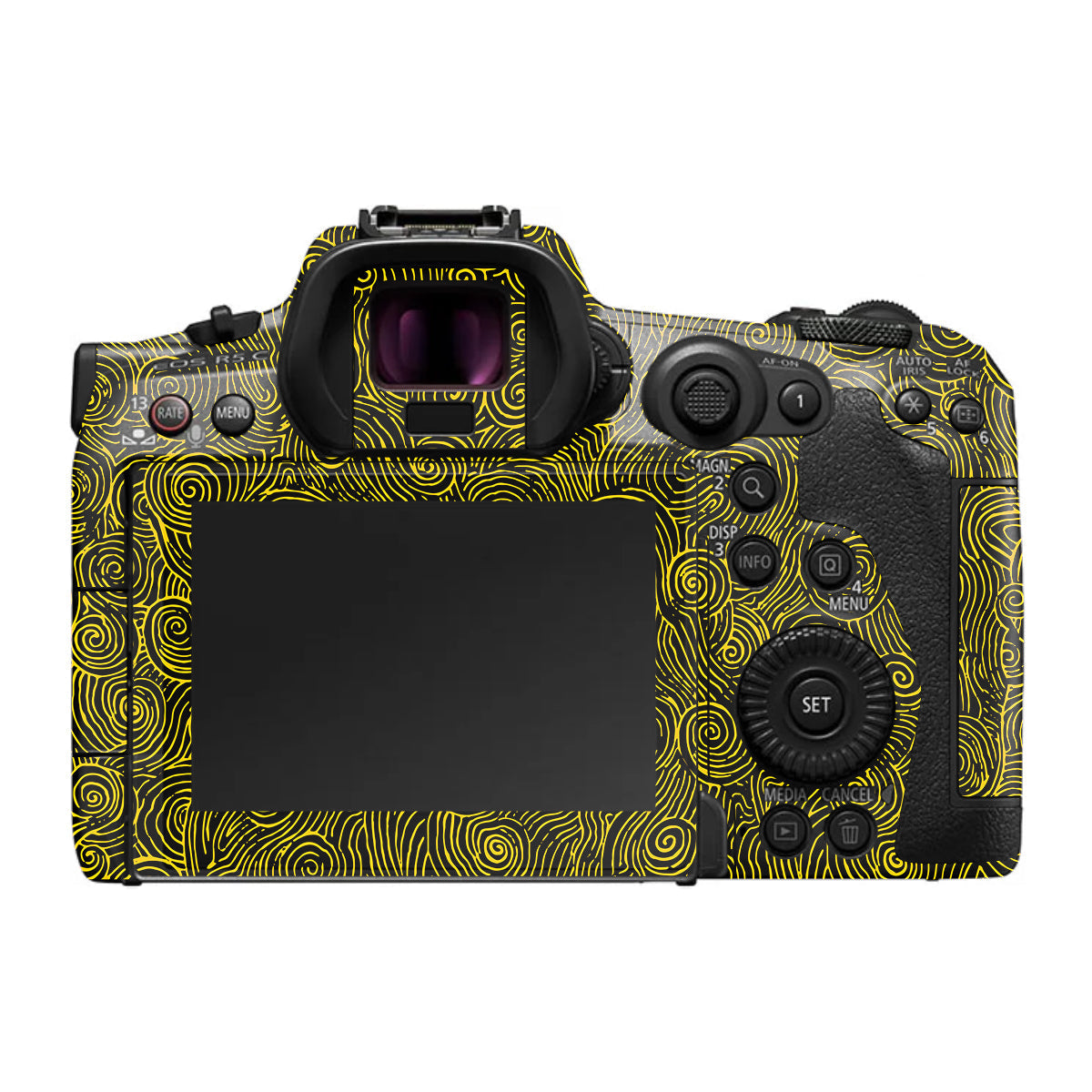 Yellow Spirals Canon EOS R5 C Camera Skin