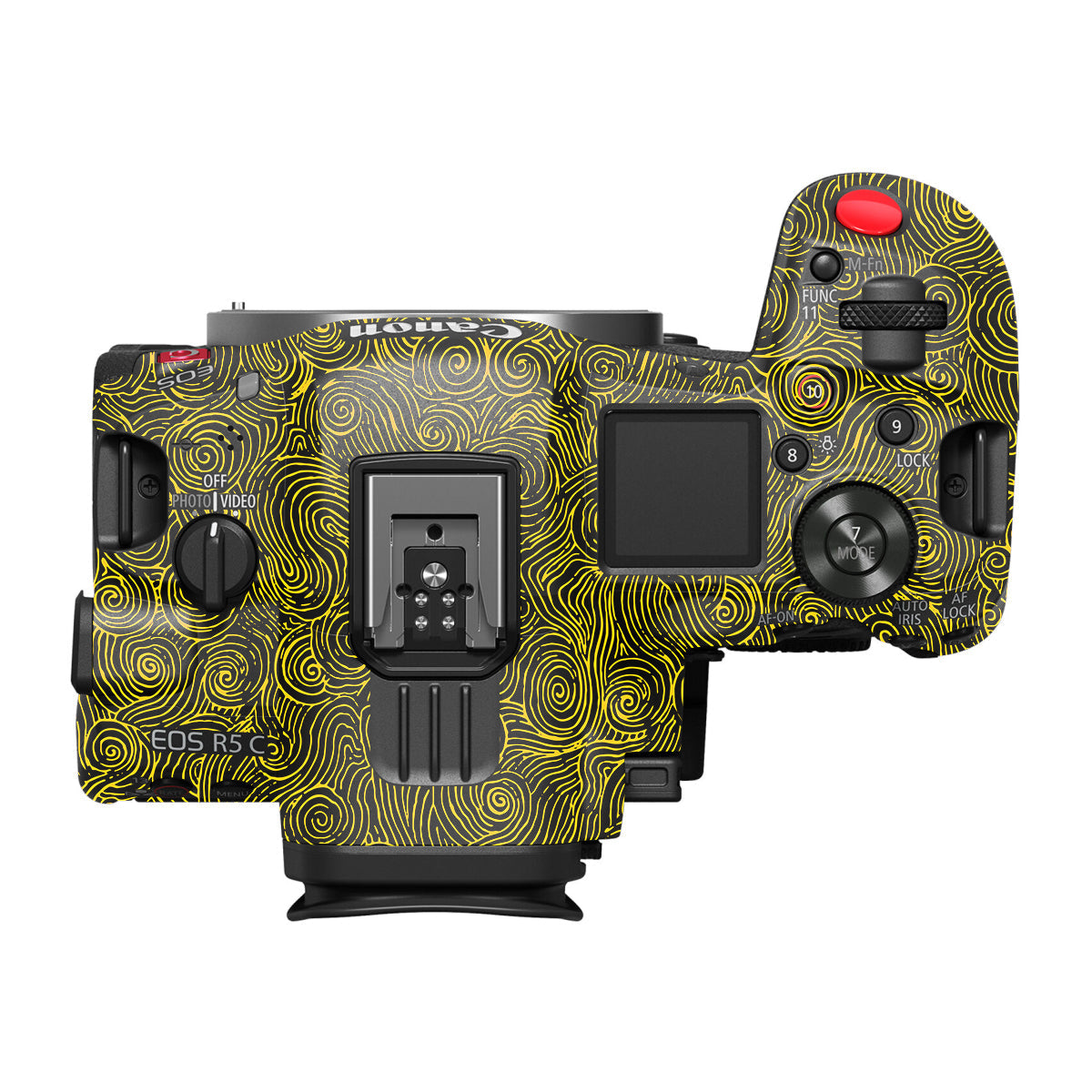 Yellow Spirals Canon EOS R5 C Camera Skin