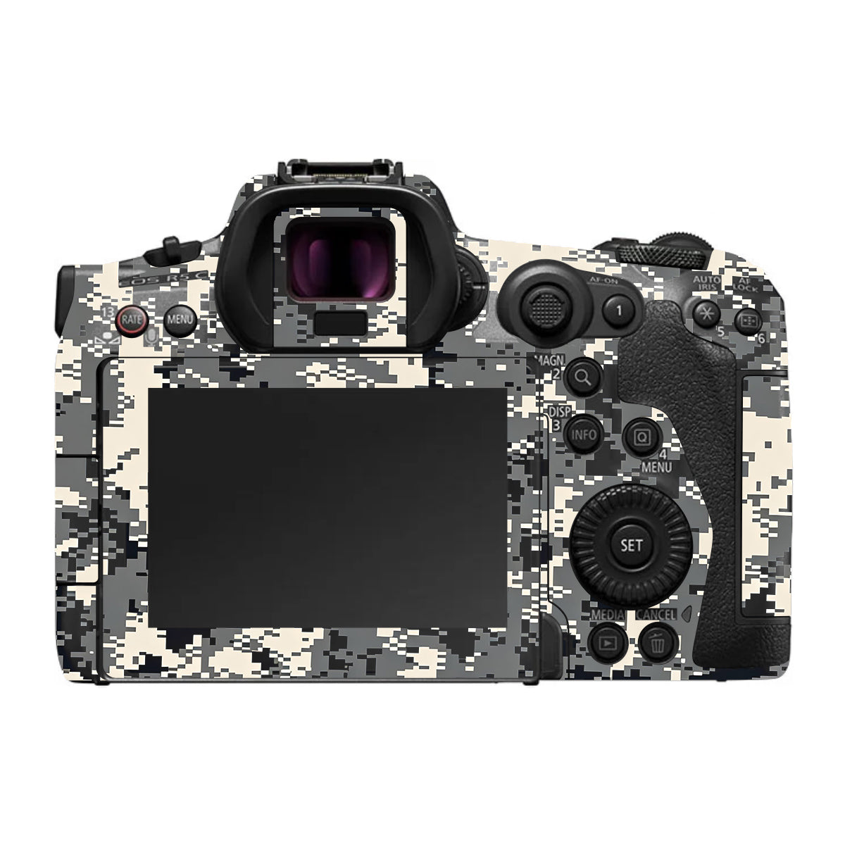 Grey Black Pixel Canon EOS R5 C Camera Skin