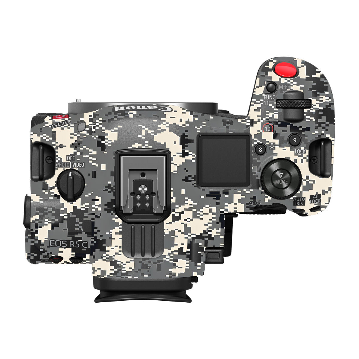Grey Black Pixel Canon EOS R5 C Camera Skin