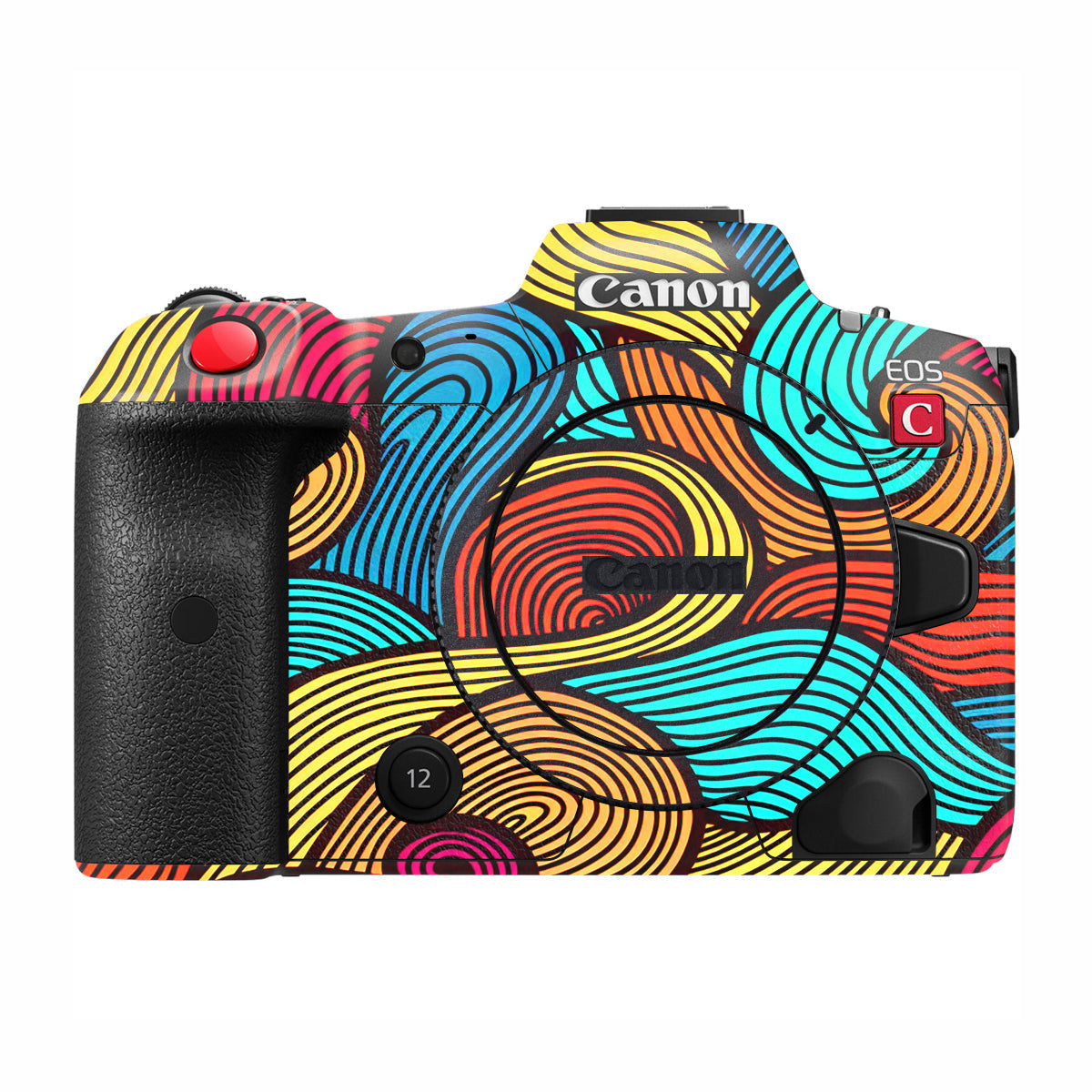 Retro Colorful Doodle Art Pattern Canon EOS R5 C Camera Skin