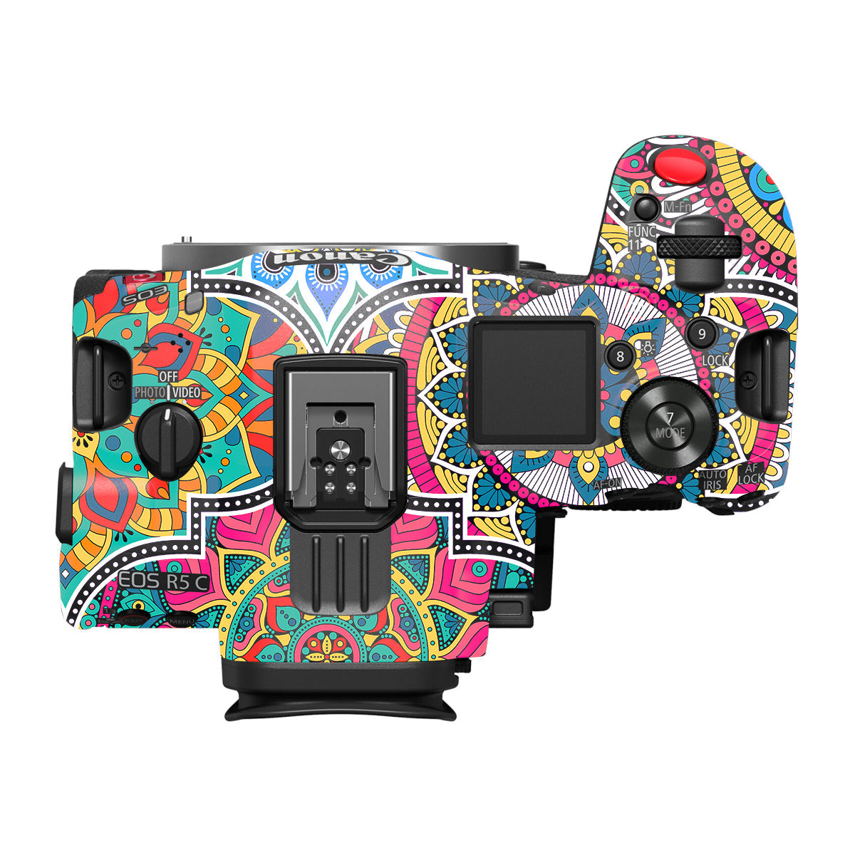 Boho Mandala Tile Pattern Canon EOS R5 C Camera Skin