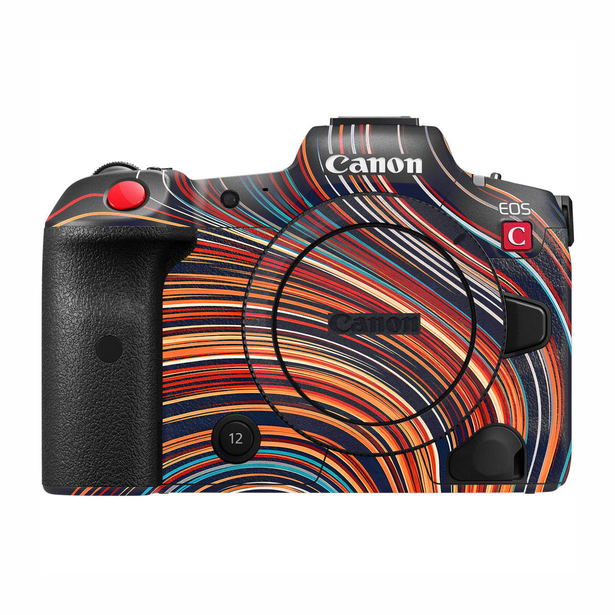 Retro Abstract Striped Swirl Canon EOS R5 C Camera Skin