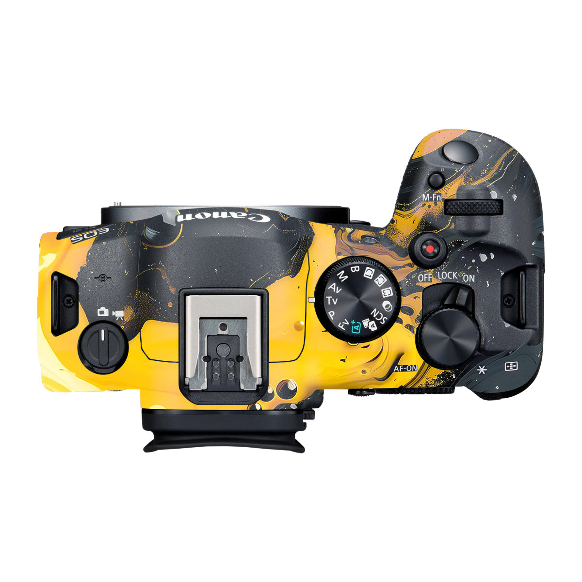 Yellow and Black Paint Swirls Canon R6 Mark III Camera Skin